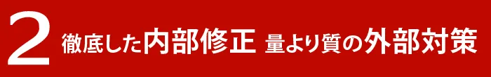 徹底した内部修正 量より質の外部対策